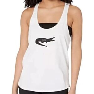 prAna Womens Journeyman Tank Top White Racerback Later Alligator Size M